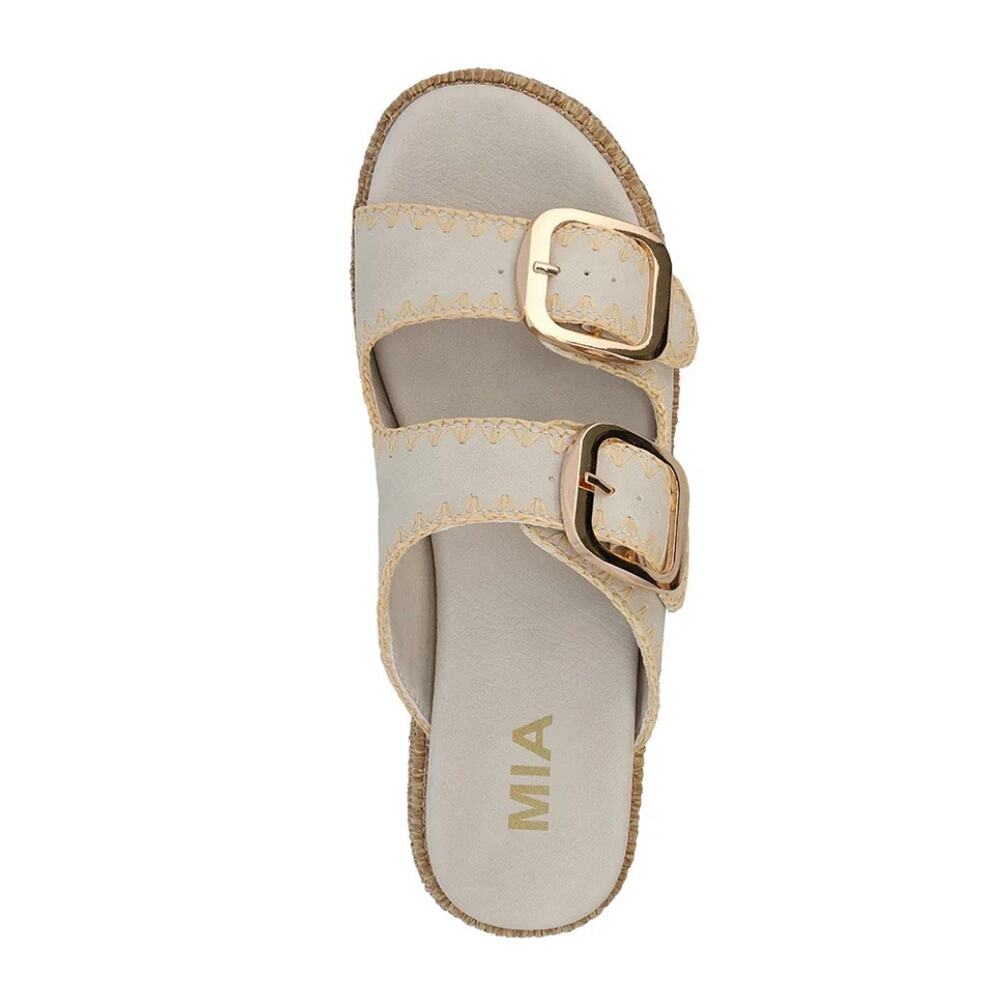 MIA Womens Mieko Platform Double Buckle Slide Sandal Seashell Cream Size 7.5 NEW - Picture 5 of 15